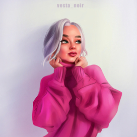 Цифровой портрет по фотографии в моем стиле