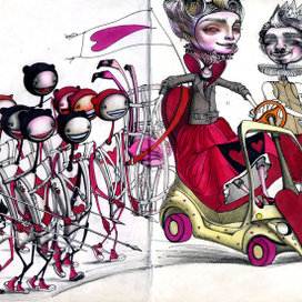 Шествие на крокет, набросок к Алисе