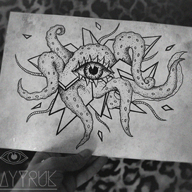 тату єскиз- оковосьминог