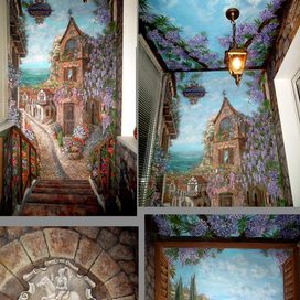 роспись "средиземноморский городок"