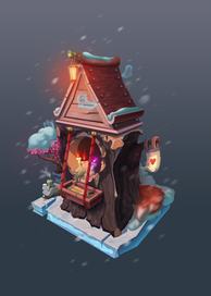 Алтарь в снежном лесу