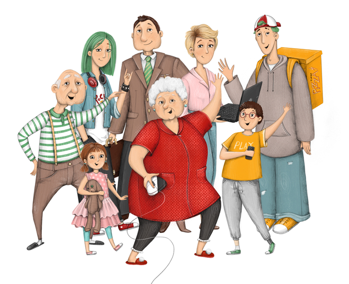 Персонажи для книги "Бабушка сломала интернет"
