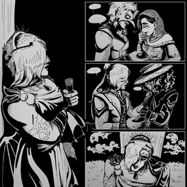 Страница комикса ЧБ