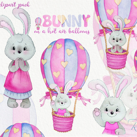 Зайки акварельный сет