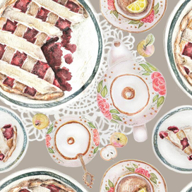 Бесшовный паттерн "Русский чай"