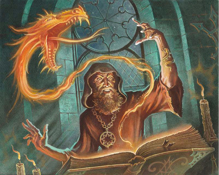 Колдун,вызывающий демона