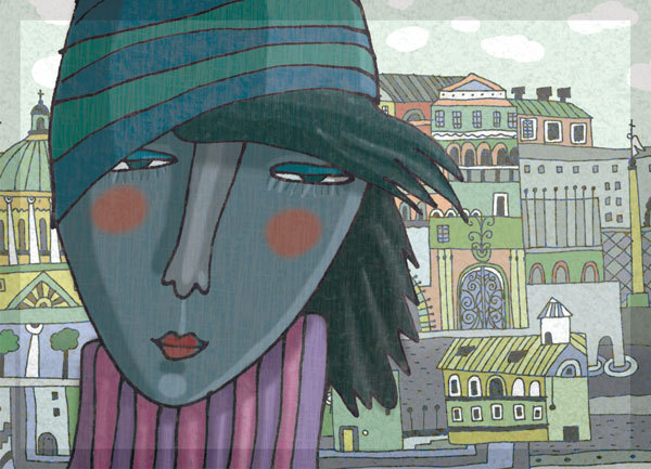 Открытка из серии "Люди большого города"