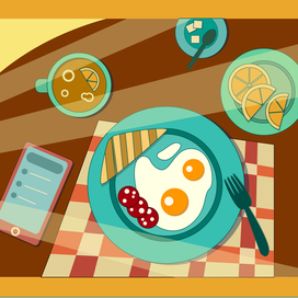 Food illustration "Morning"