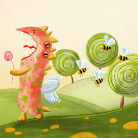 Боевые пчелы гонятся за зверем-сладкоежкой
