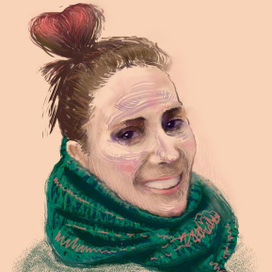 Девушка в зеленом шарфе