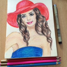 Девушка в красной шляпке