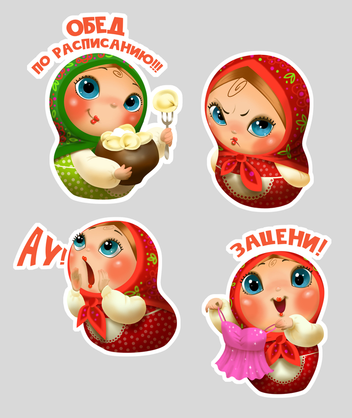 стикеры матрешки