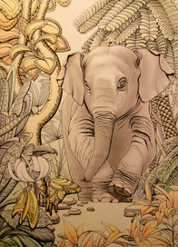 Слоненок в сказочном лесу