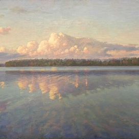 Закат на озере.