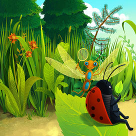 иллюстрация к Маленькой гусенице (стр. 6 - 7)