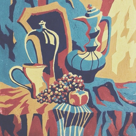 Восточный  стилизованный натюрморт