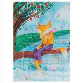 Лис рыбачит