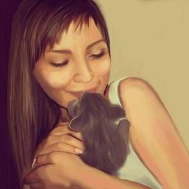 Девушка с котенком