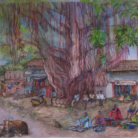 из серии  "ИНДИЯ", акварель "Дерево"