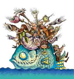 Иллюстрация к книге А. Усачёва «Первобытная история», издательство «Азбука», 2015 г.