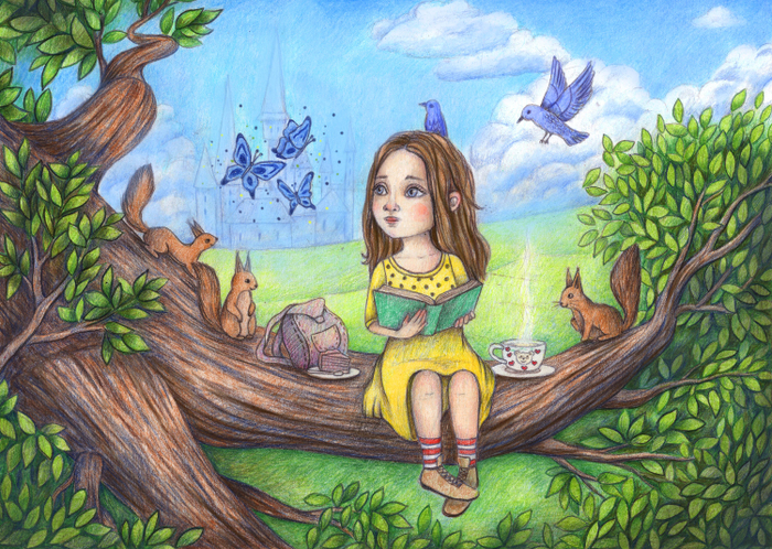 Девочка и белки