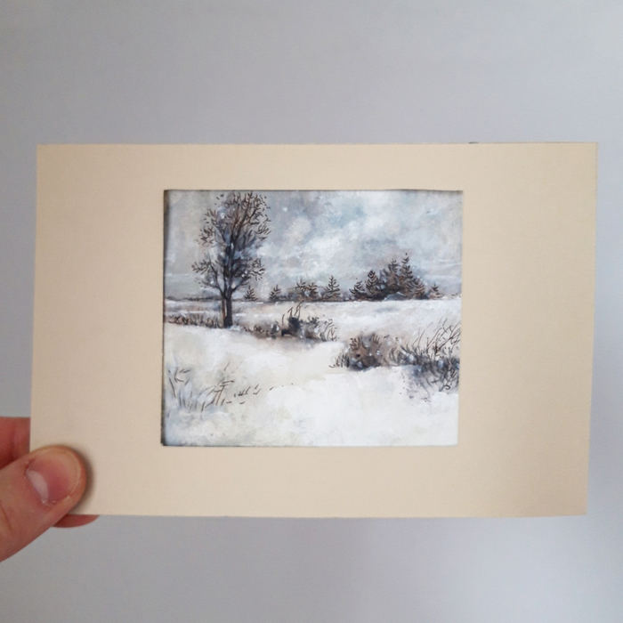 Зимний пейзаж 7х8см