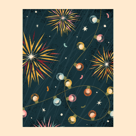 Fireworks and garland