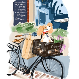 Велосипед с букетом