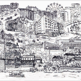 Макет росписи на стене