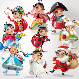 Разработка перса и  новогодних костюмов...