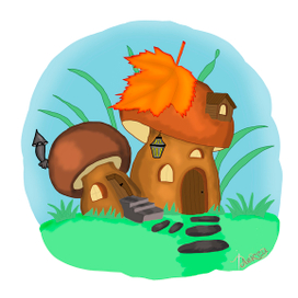 грибы домики