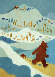 Зимние открытки 2014 - Мишка идёт в гости