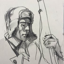 На съемочной площадке.