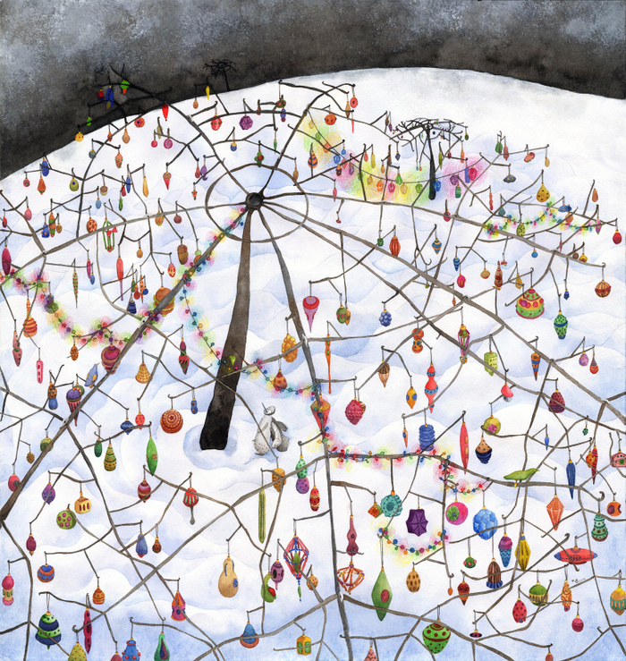 Новогоднее дерево-зонт.