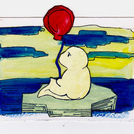 Утро. Оливер и шар.