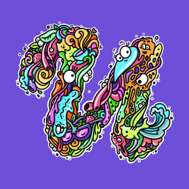 Стилизация буквы. Doodle style