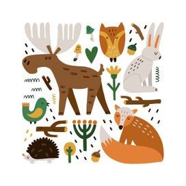 Scandinavian forest animals