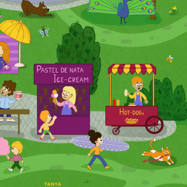 Лиссабон. Виммельбух пазл. Детская иллюстрация.