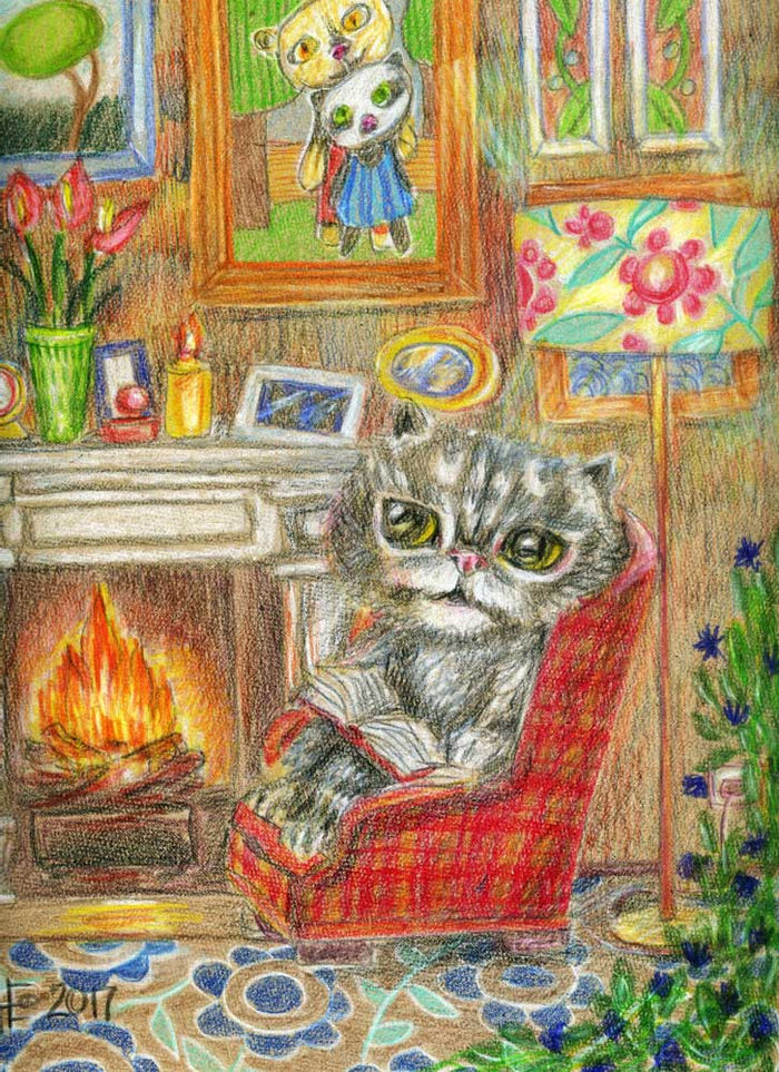 Вечером,когда за окном идет снег