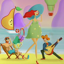 Иллюстрация для этикетки пива "Леди Груша"