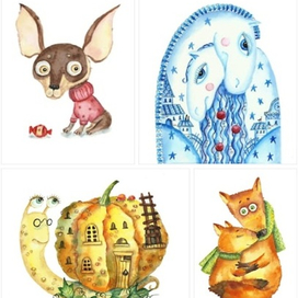 Акварельные персонажи