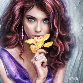 Девушка с цветком