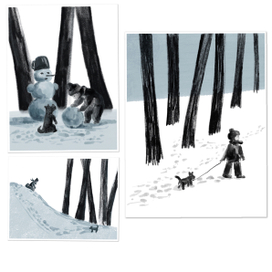Небольшая серия зимних иллюстраций "Прогулка"
