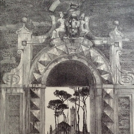 Пиньи у Дуомо / литография,фр.