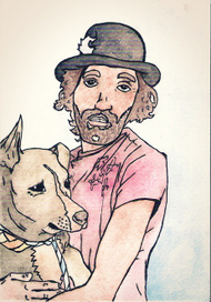 man and dog