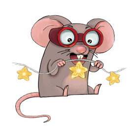 Мышонок с гирляндой