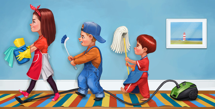 Mom was so sick so we had to help out