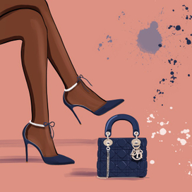 Иллюстрация девушки в одежде Gucci