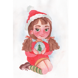 Девочка с новогодним шаром