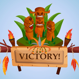 The platform with the totems